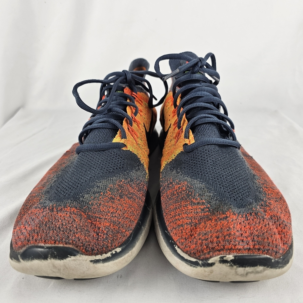 Nike Free RN Flyknit 2017 Men's Running Shoes Orange Grey 880843-401 Size 13 - Picture 5 of 9